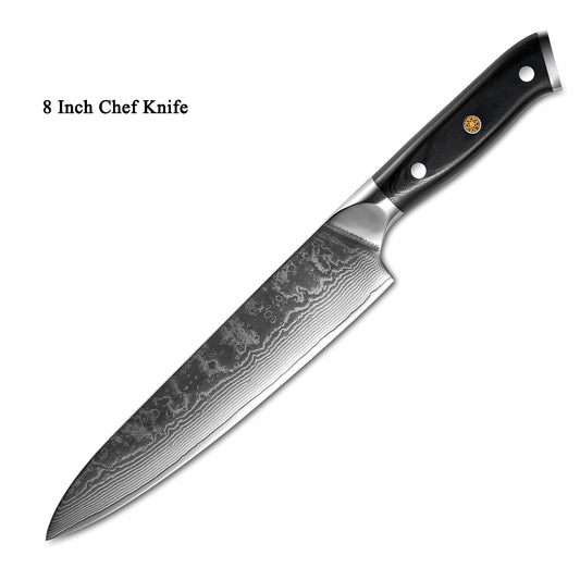 Atila Damascus Pattern Professional Kitchen Knife
