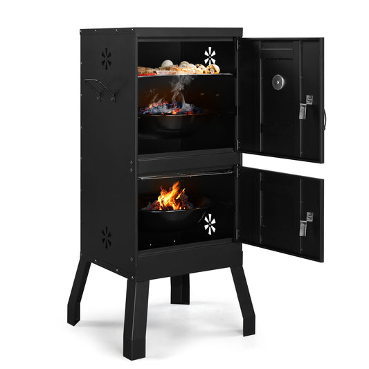 Atila Black Double Door Smoked Vertical Iron Carbon Oven
